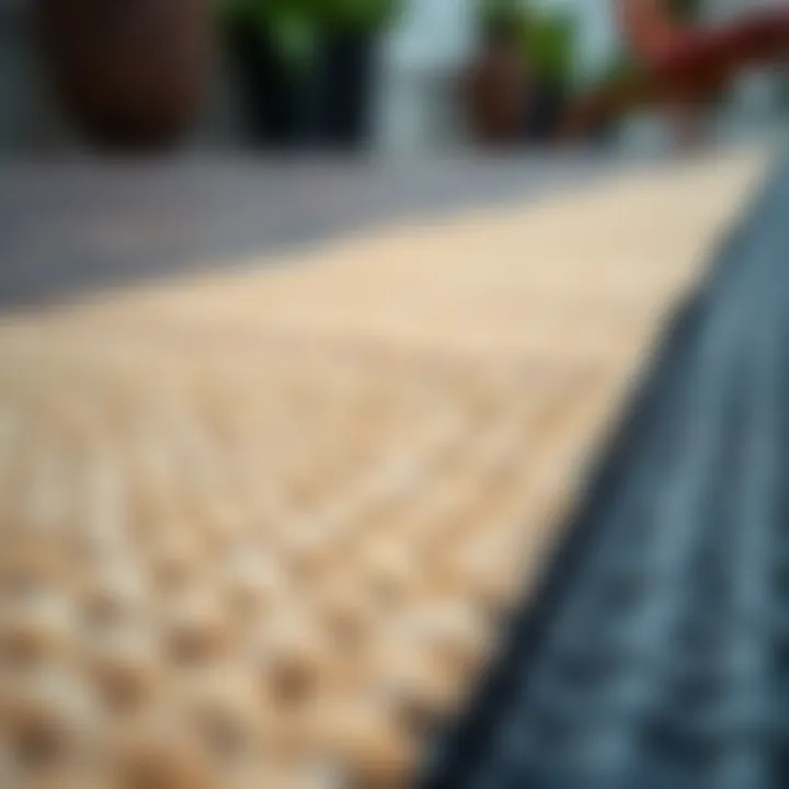 Textured Detail of an Outdoor Patio Mat Close-up of a textured outdoor patio mat