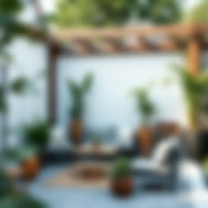 Beautifully designed outdoor space featuring tall plants