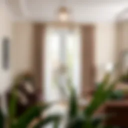 Elegant over the door curtain rod in a stylish living room