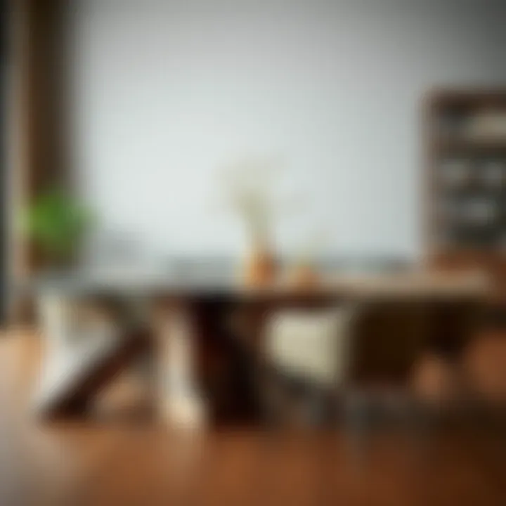 A variety of materials used for dining tables