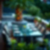 Elegant outdoor patio table set for dining