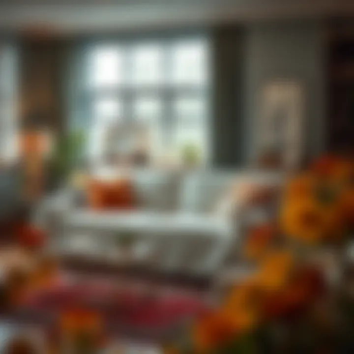 Enhancing Aesthetics with Sleeper Couch Covers Stylish living room featuring a beautifully covered sleeper couch