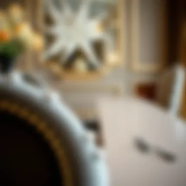Luxurious Dining Materials A close-up of luxurious materials used in a small dining room set
