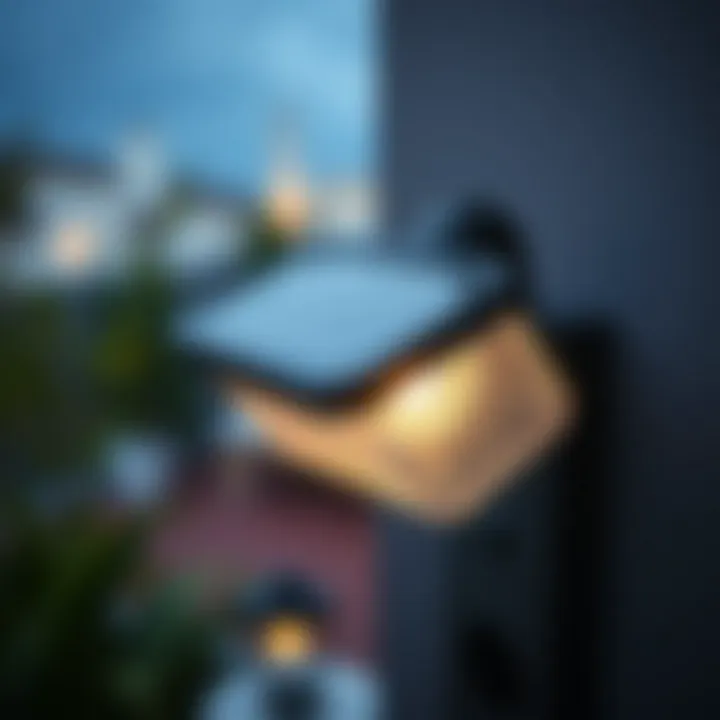 Solar Panel Technology on Lighting Fixture Close-up of solar panel technology on outdoor lighting fixture