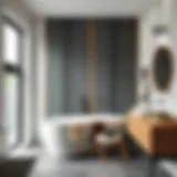 Elegant sound absorbing panels enhancing bathroom acoustics