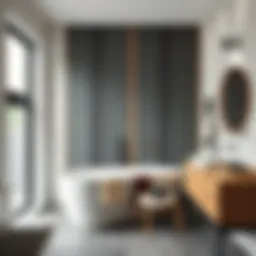 Elegant sound absorbing panels enhancing bathroom acoustics