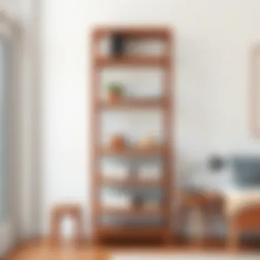 Elegant wooden storage rack showcasing minimalist design