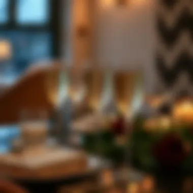 Acrylic champagne coupes arranged for a festive event