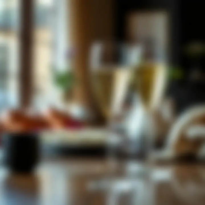 Acrylic champagne coupes on a stylish table setting