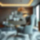 Elegant grey wingback chair in a modern living room setting