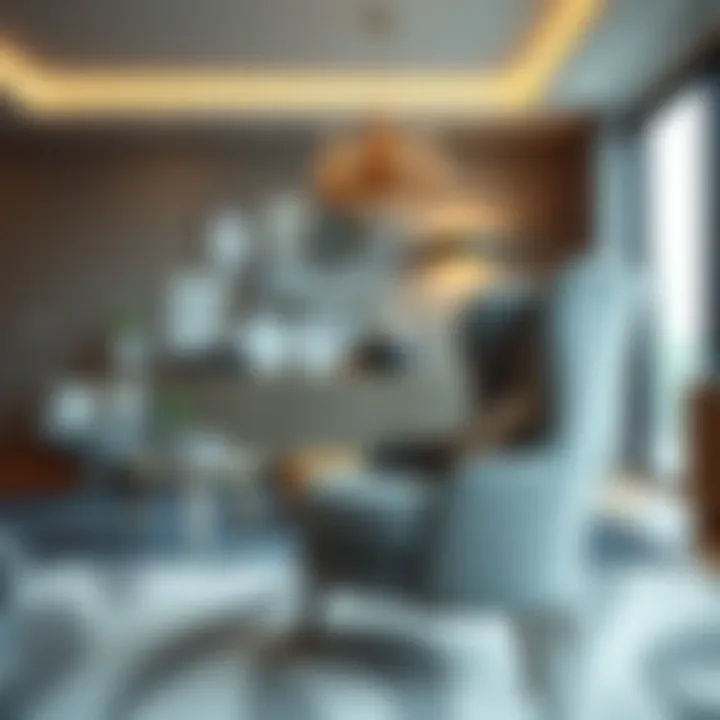 Elegant grey wingback chair in a modern living room setting