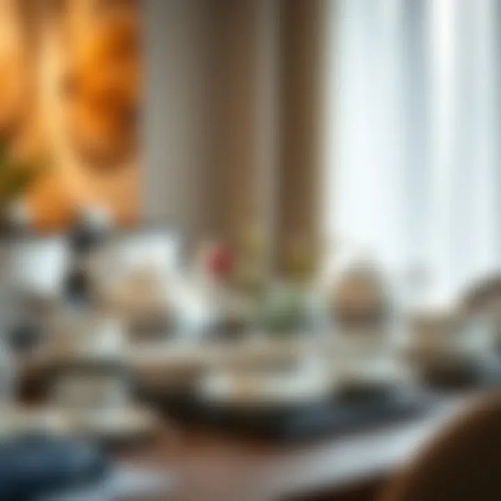 Porcelain serving set in a modern dining setting