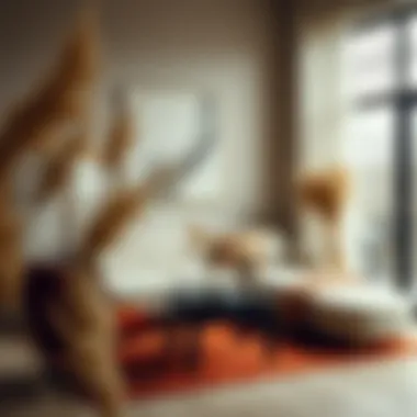 Chic room featuring dried botanicals as decor accents