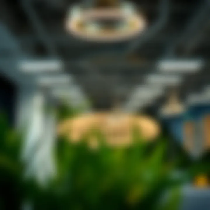 Innovative Overhead Lighting in Collaborative Spaces Creative lighting solutions for collaboration areas