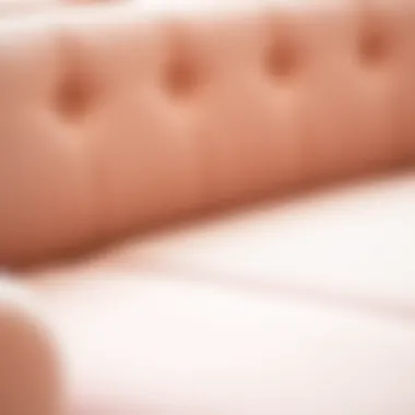 Close-up of blush sofabed fabric texture