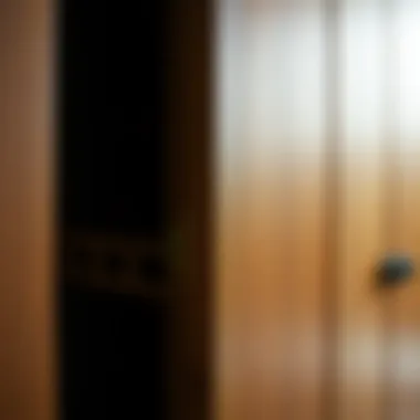 Close-up of the craftsmanship in a handcrafted chifferobe, highlighting quality materials.