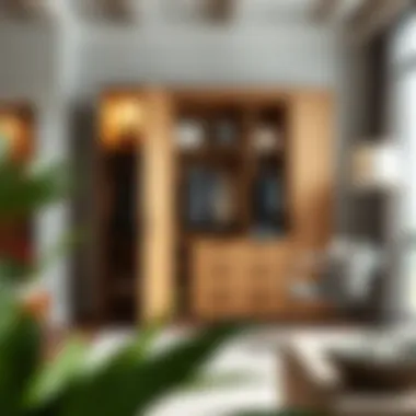 Modern chifferobe in a contemporary living space, emphasizing style and organization.