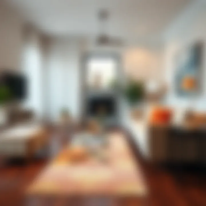 Chic Runner in a Contemporary Living Room Contemporary living room showcasing a chic 16-foot runner