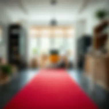 Vibrant Runner in a Creative Workspace Creative workspace enhanced by a vibrant 16-foot runner