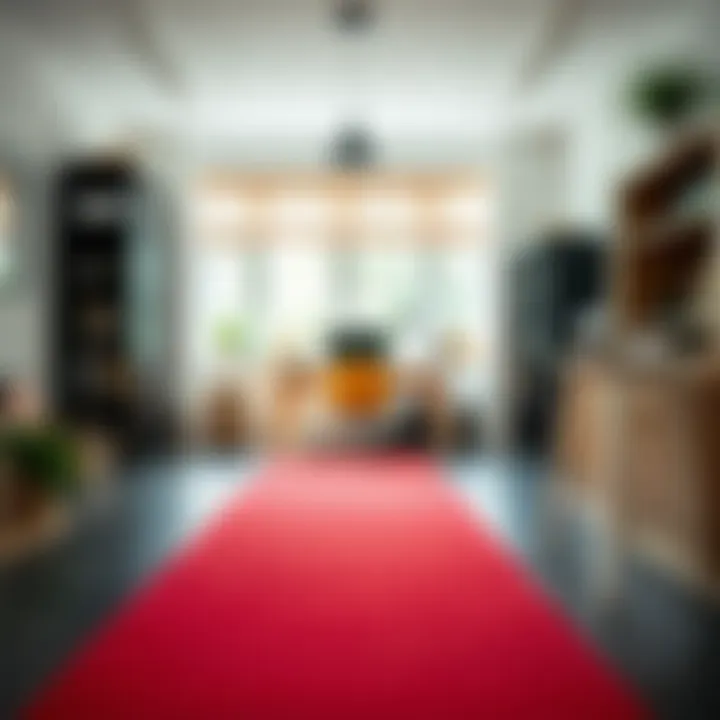 Vibrant Runner in a Creative Workspace Creative workspace enhanced by a vibrant 16-foot runner