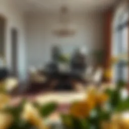 Elegant dining area featuring a 16-foot runner