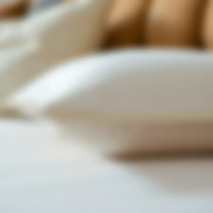 Feather Pillow Construction Close-up of feather pillow construction and materials