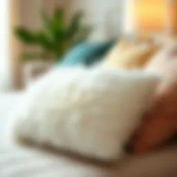 Luxurious feather pillow showcasing its softness