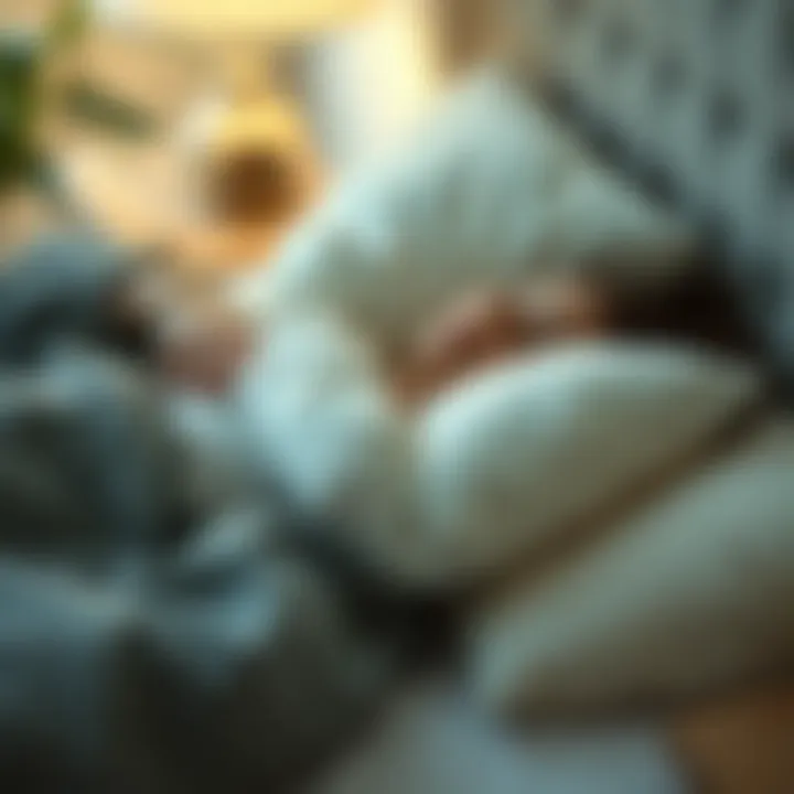 Restful Sleep with Feather Pillow Person enjoying restful sleep on a feather pillow