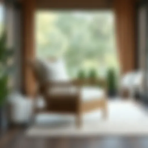 Stylish Sunroom Lounge Chair Elegant sunroom lounge chair with plush cushions and a stylish design