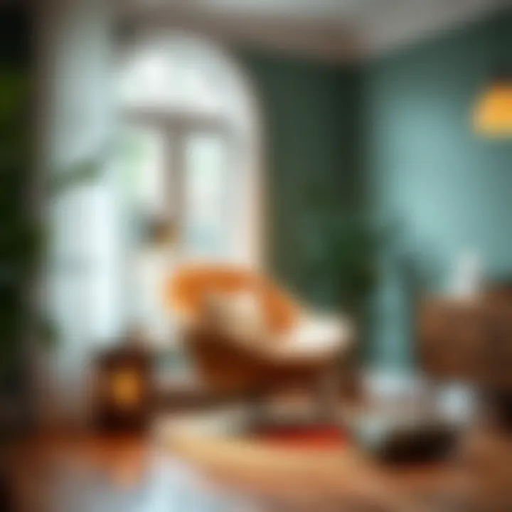 Cozy Reading Nook A cozy reading nook featuring an egg chair with legs