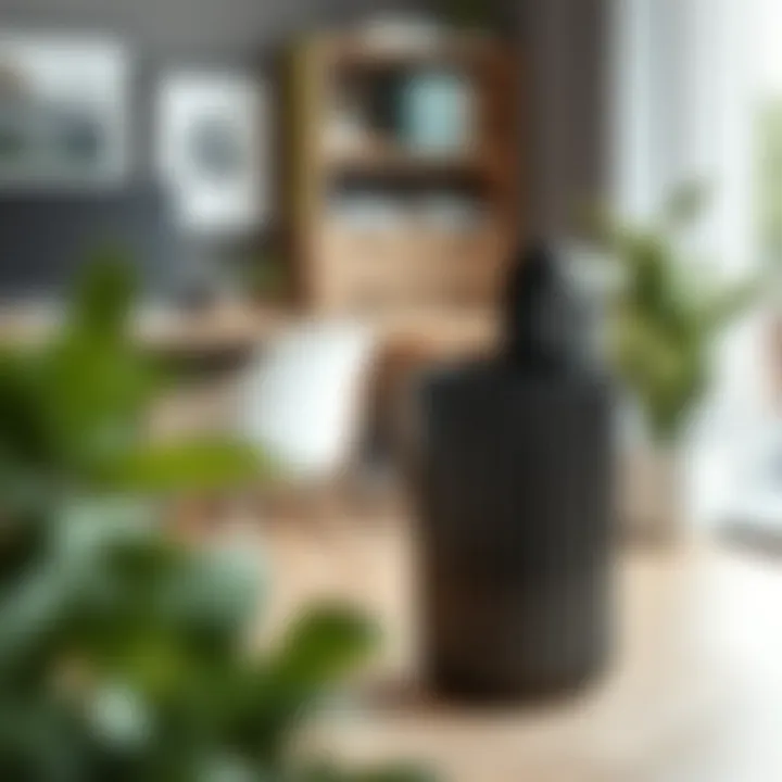 Elegant trash bin complementing modern office decor