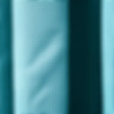 Textural Detail of Light Teal Curtain Fabric Close-up of light teal fabric texture