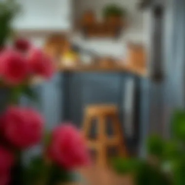 Compact step stool tucked away in a small kitchen area