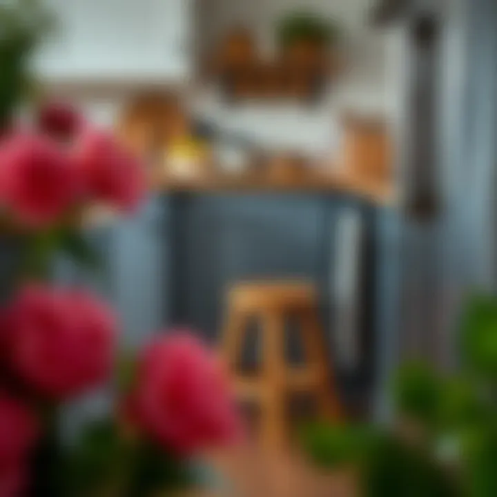 Compact step stool tucked away in a small kitchen area