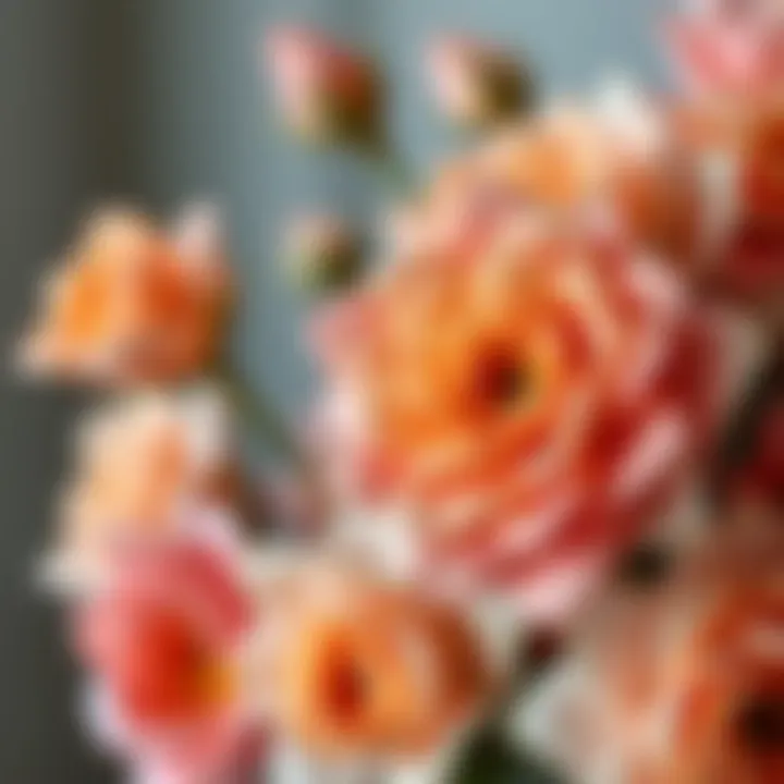 Intricate Details of Realistic Artificial Flowers Close-up of realistic artificial flowers showcasing intricate details