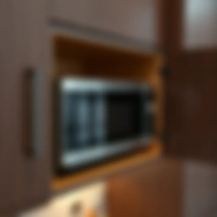 Microwave Functionality in Cabinet Close-up of cabinet interior with microwave functionality