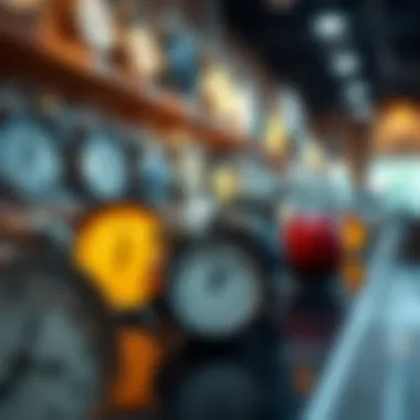 Different styles of lighted analog alarm clocks on display