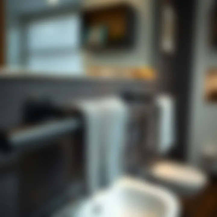 Installation of a black towel bar showcasing ease of use