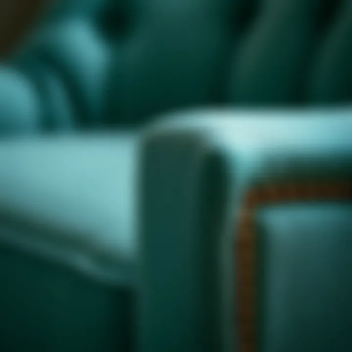 Close-up of a small upholstered side chair highlighting its craftsmanship and detailing