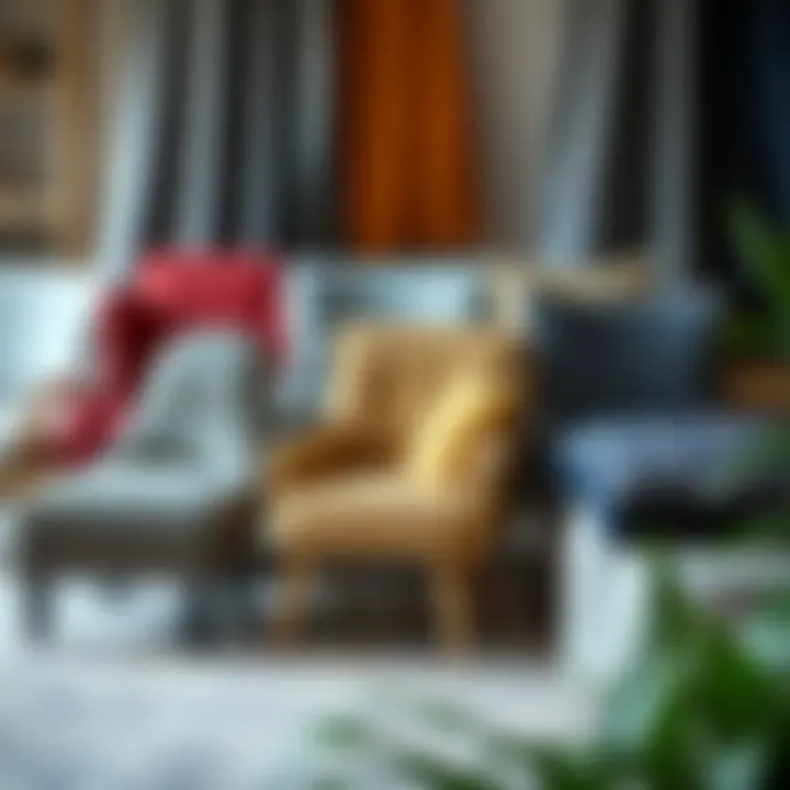 Stylish arrangement of various small upholstered chairs showcasing diverse fabrics and patterns