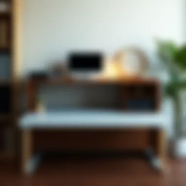 Ergonomically designed desk with ample storage for productivity.