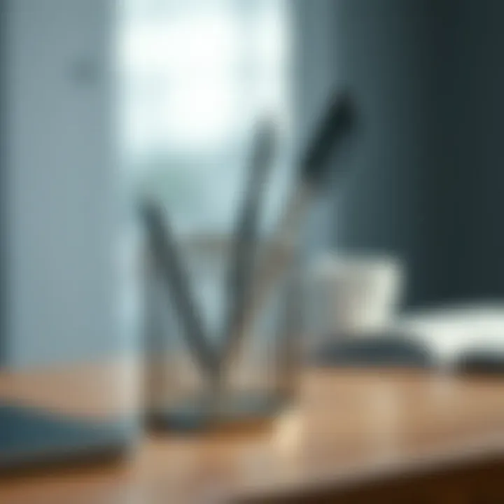 Contemporary Metal Style Stylish metal pen holder with modern aesthetics