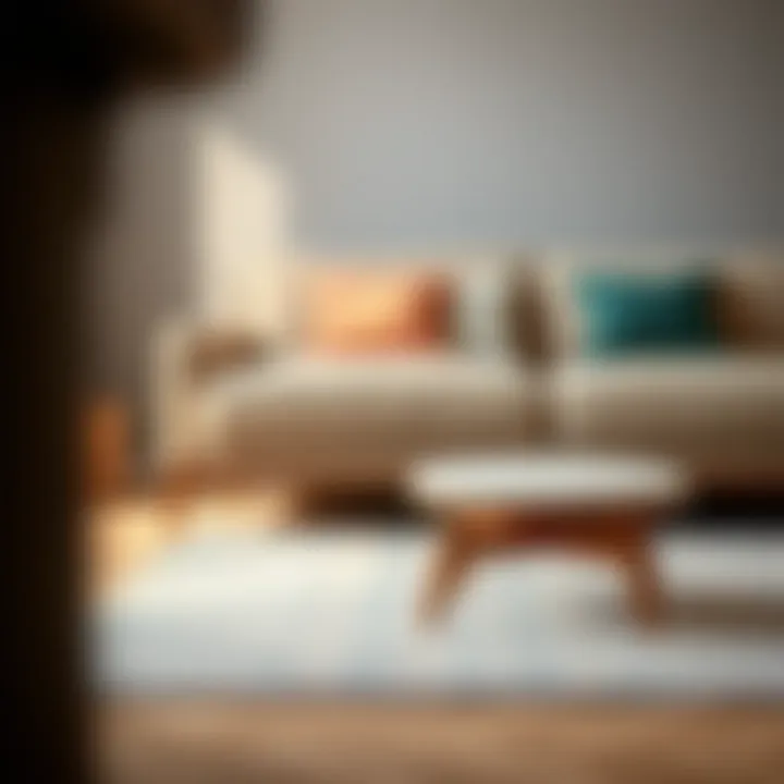 Various materials used in sofas and foot stools, showcasing textures and colors.