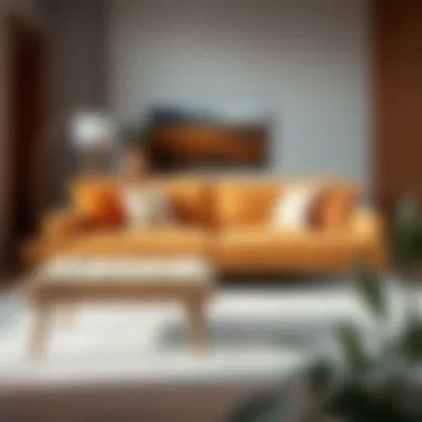 Trendy interior design featuring unique sofa and foot stool pairings that enhance decor.