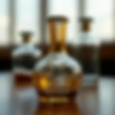 Artistry in Glass Craftsmanship Close-up of a beautifully crafted glass bottle with intricate details
