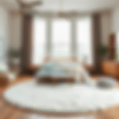 Stylish off-white rug complementing a cozy bedroom decor