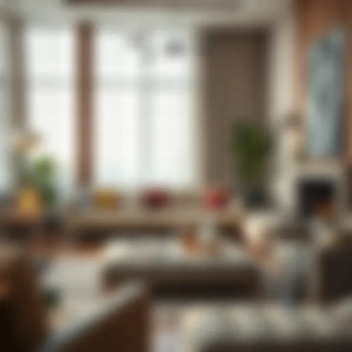 Functional Long Ottoman in Lounge Area Long ottoman serving as a coffee table in a cozy lounge