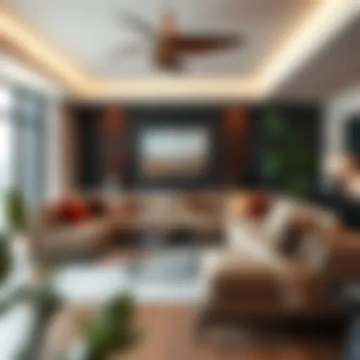 Elegant sectional couch with chaise in modern living room.