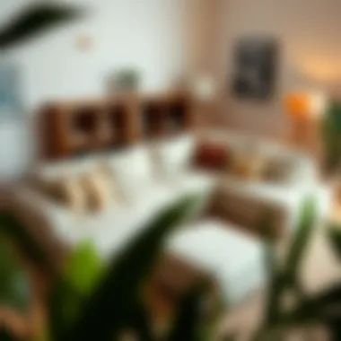 Versatile sectional couch arranged for optimal space utilization.