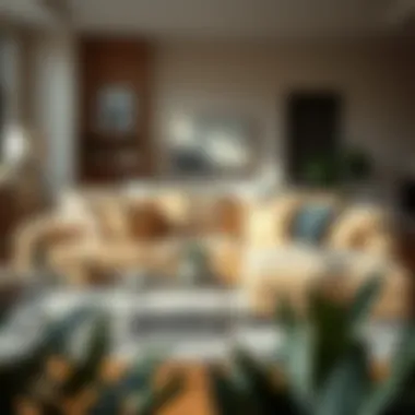 Stylish sectional couch with chaise in a well-designed interior.